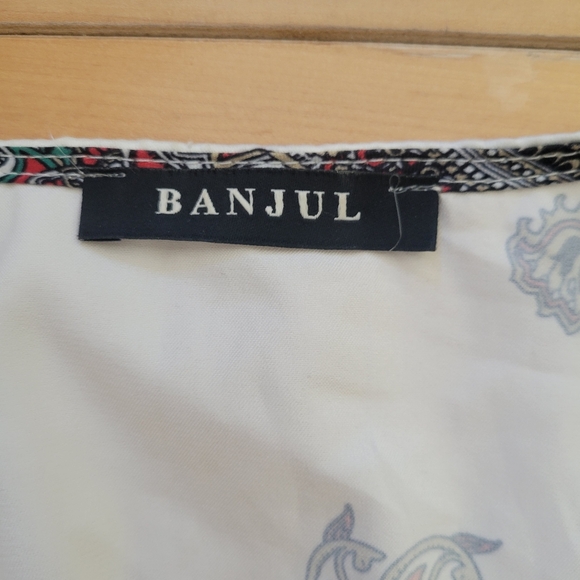 Banjul White Paisley Wrap Shirt Tie Waist Boho Size M - Picture 4 of 4